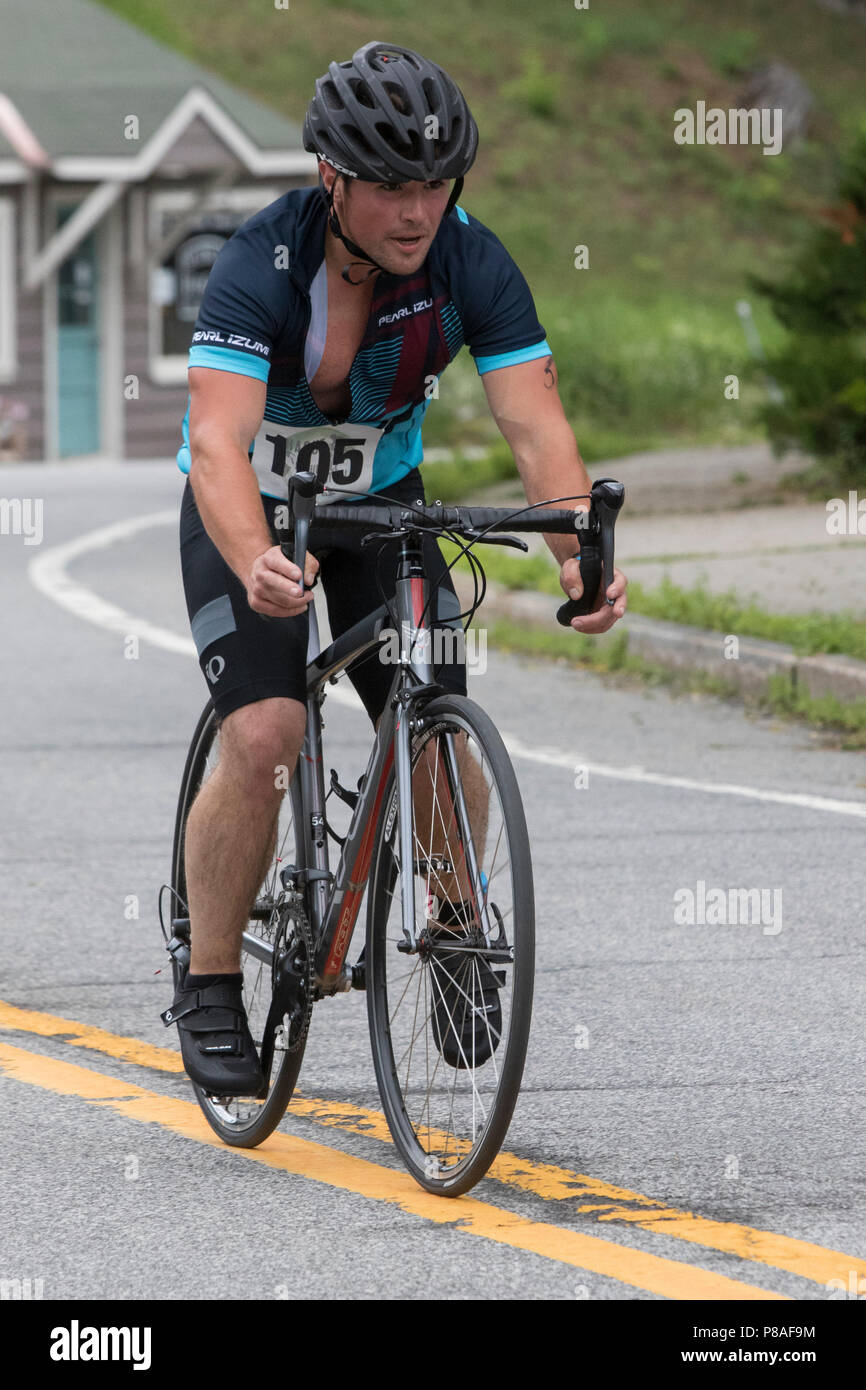 Patrick Wallace during the bike segment at the 2018 Hague Endurance Festival Duathlon Stock Photo