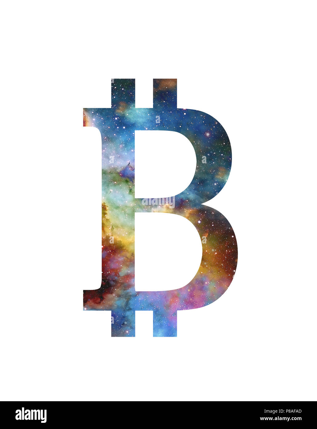 Symbol of cryptocurrency bitcoin, cosmic space version, copy space Stock  Photo - Alamy