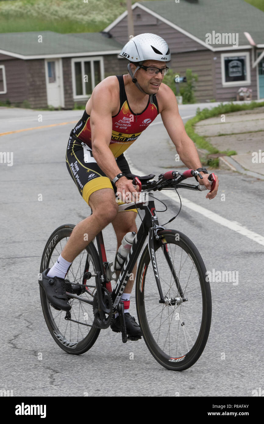Jason Amoriell during the bike segment at the 2018 Hague Endurance Festival Duathlon Stock Photo