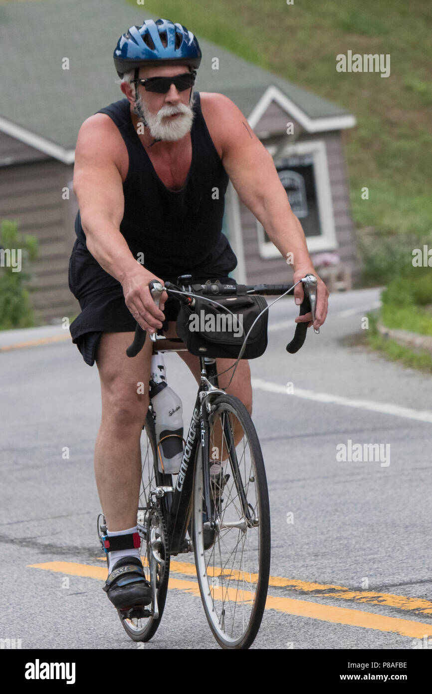 Competitor during the bike segment at the 2018 Hague Endurance Festival Duathlon Stock Photo