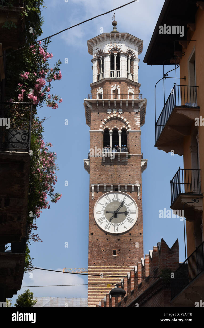 Old centre of verona city on the adige river in hi-res stock ...
