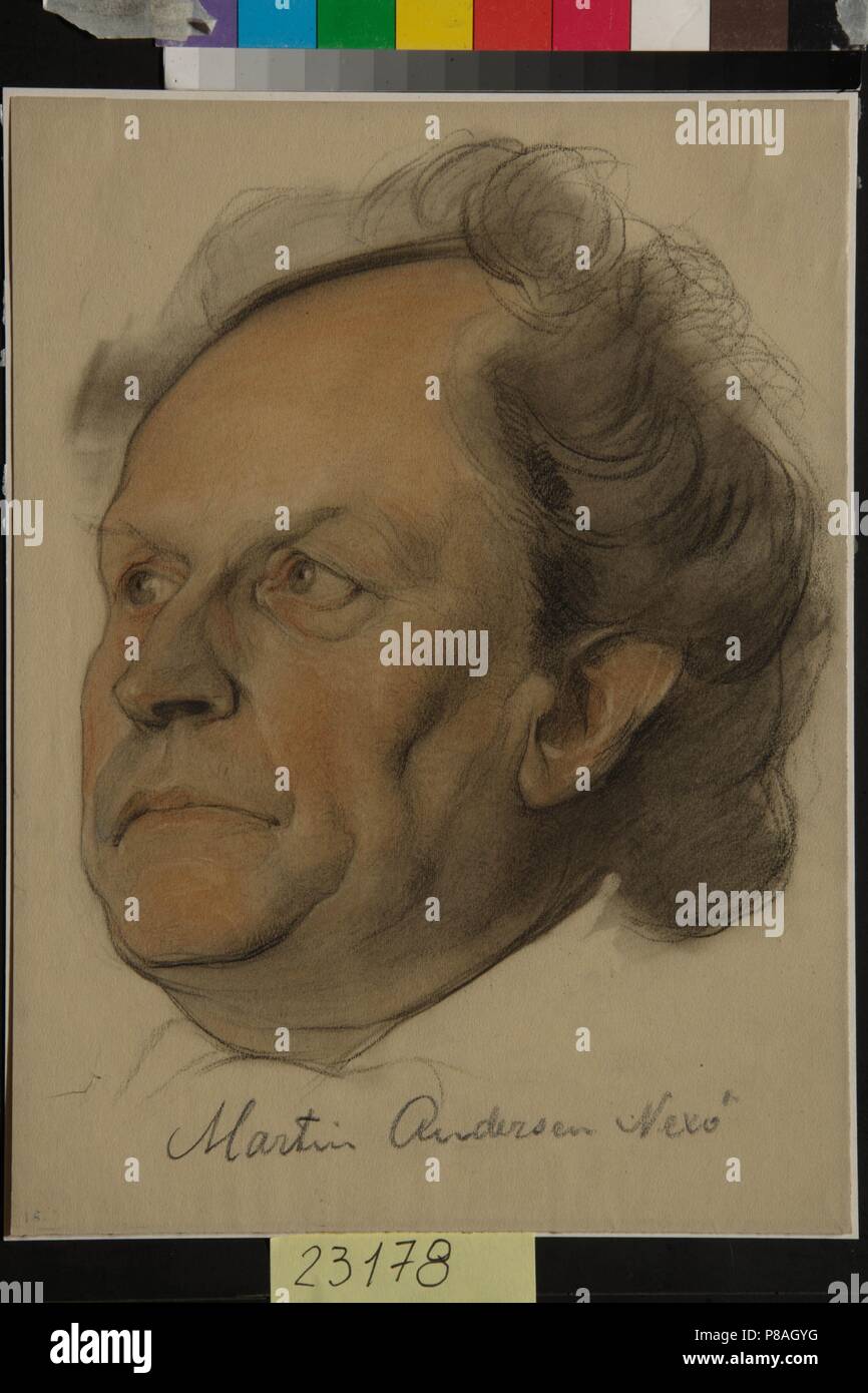 Portrait of Martin Andersen Nexø (1869-1954). Museum: State Tretyakov Gallery, Moscow. Stock Photo