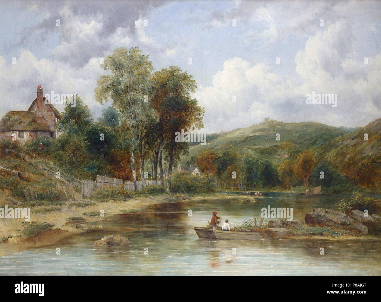 Two boys fishing in river hi-res stock photography and images - Alamy