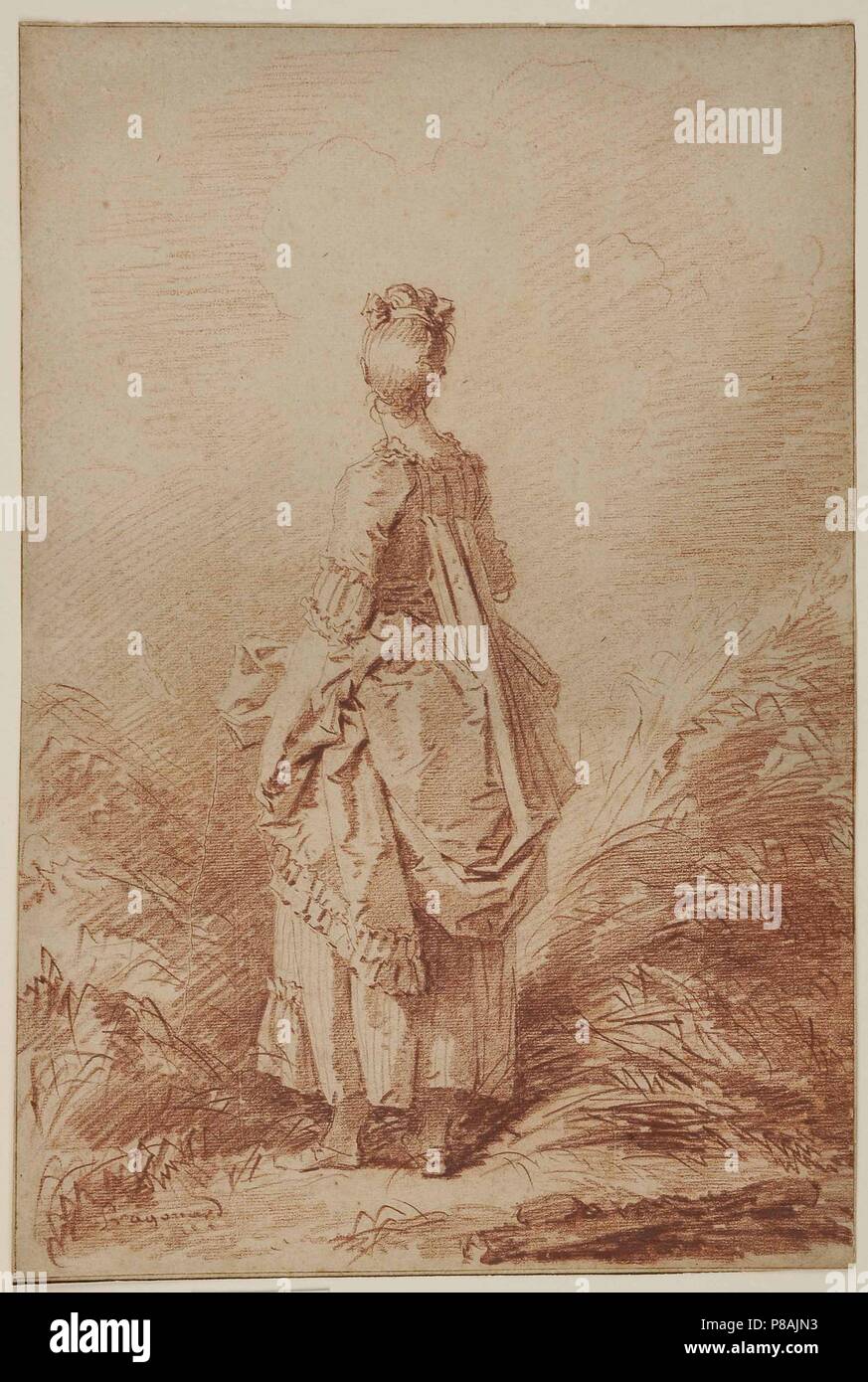Young Woman Looking Back. Museum: Musée des Beaux Arts, Orléans. Stock Photo