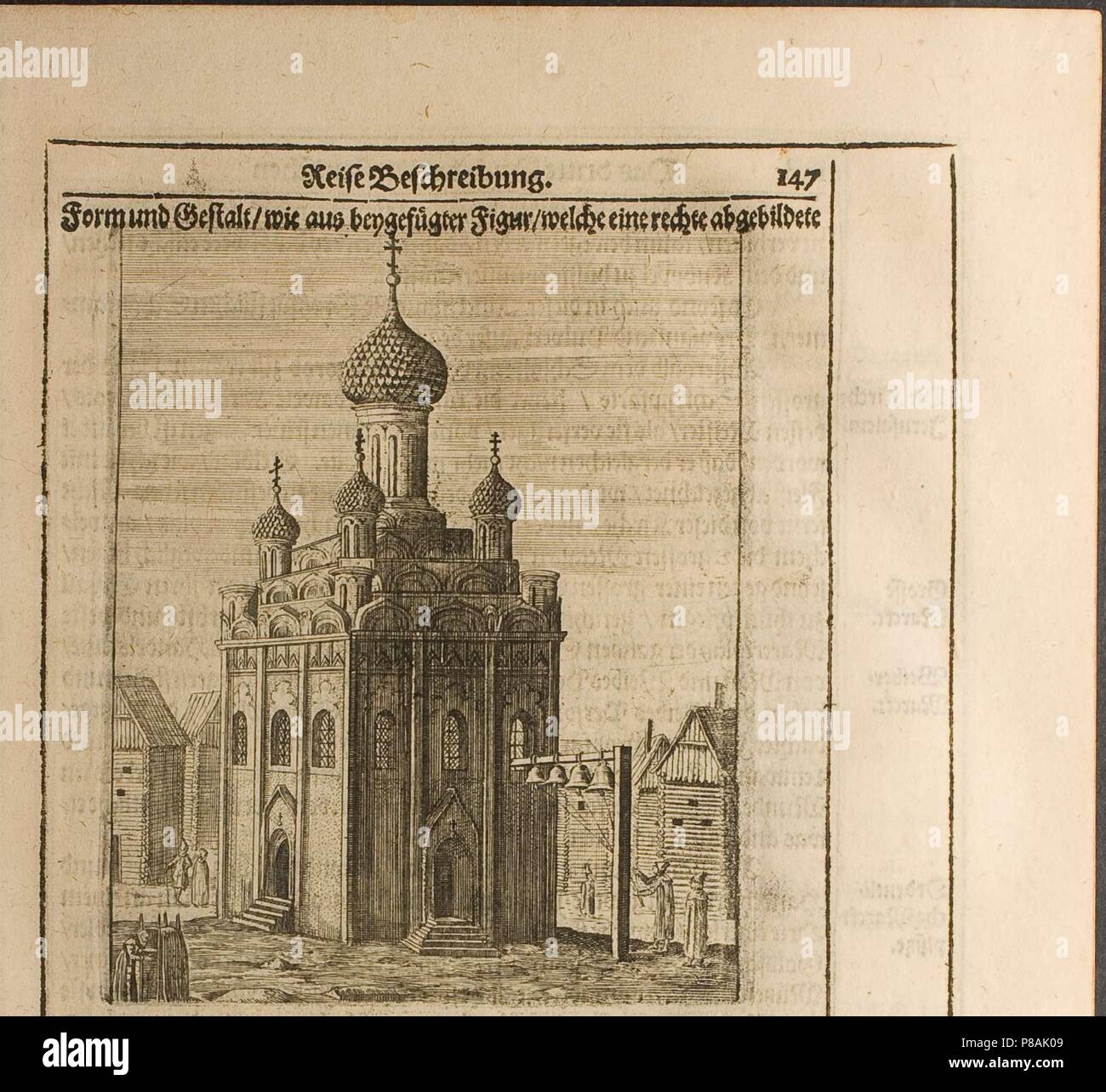 Cathedral in the Moscow Kremlin (Illustration from 'Travels to the Great Duke of Muscovy and the King of Persia' by Adam Oleariu. Museum: PRIVATE COLLECTION. Stock Photo