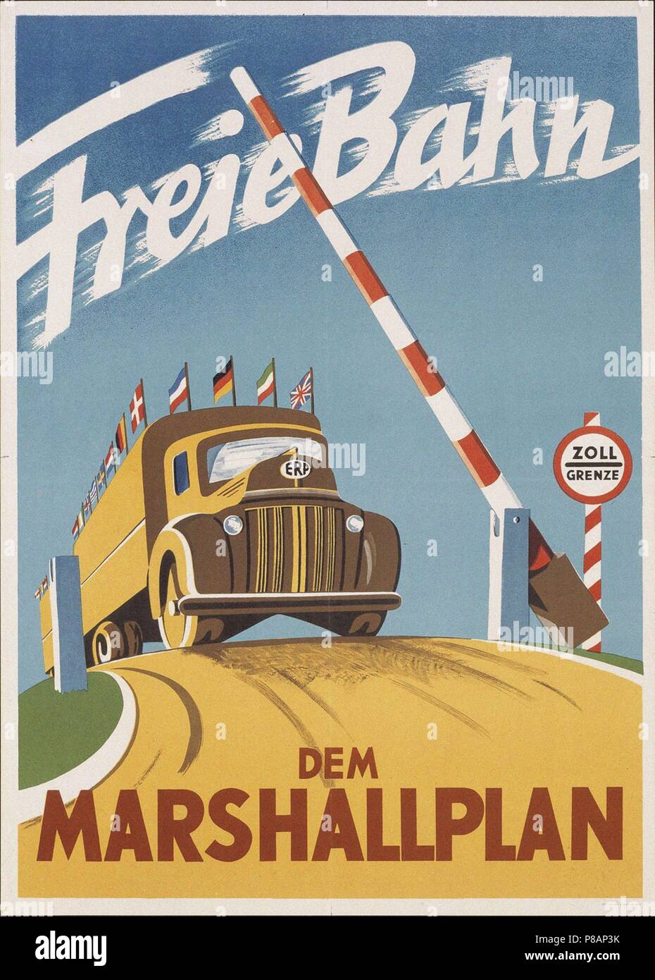 Free passage for the Marshall Plan. Museum: PRIVATE COLLECTION. Stock Photo