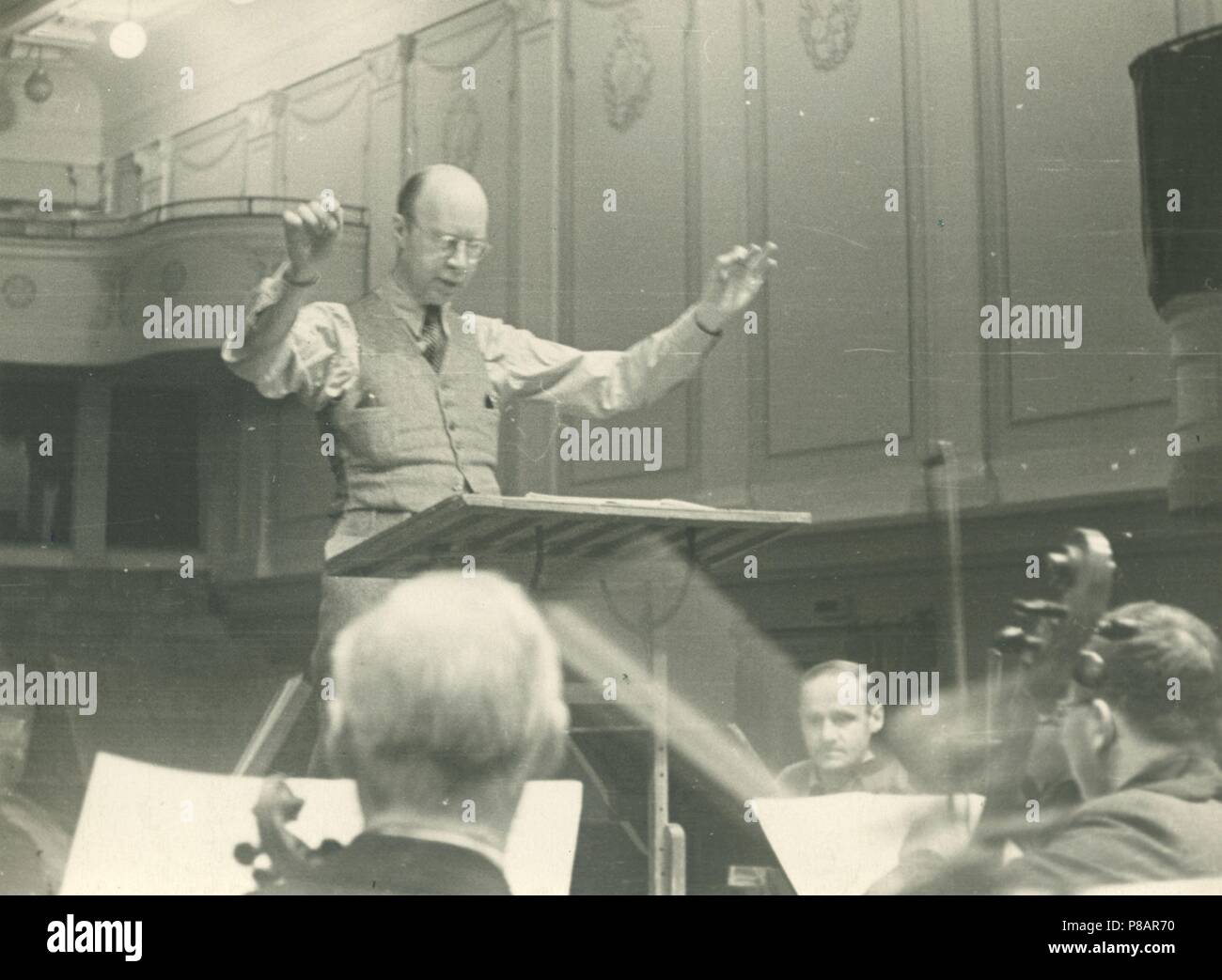 Conducted by the Composer Sergei Prokofiev (1891-1953). Museum: Russian State Film and Photo Archive, Krasnogorsk. Stock Photo