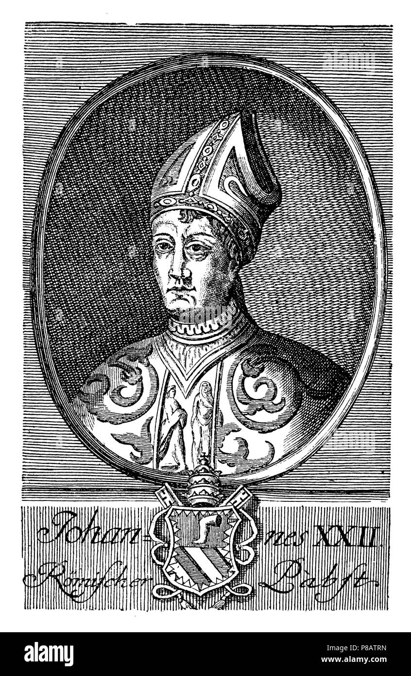 Pope John XXII. Born in 1244, died 1334. In 1316 he was elected pope of Lyon,   1923 Stock Photo