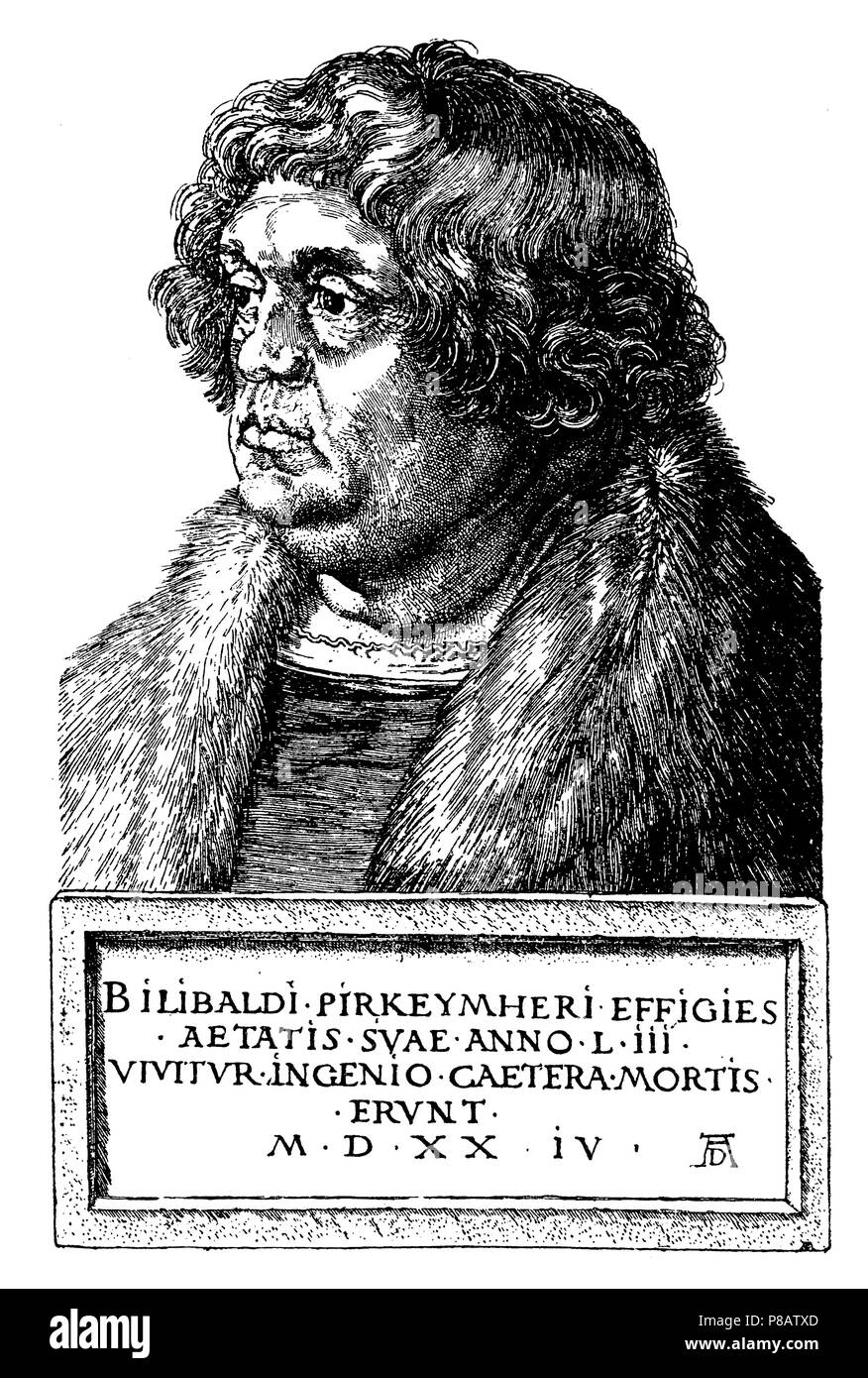 Willibald Pirckheimer friend Dürer. After a copperplate engraving by Albrecht Dürer from 1524, Albrecht Dürer  1923 Stock Photo