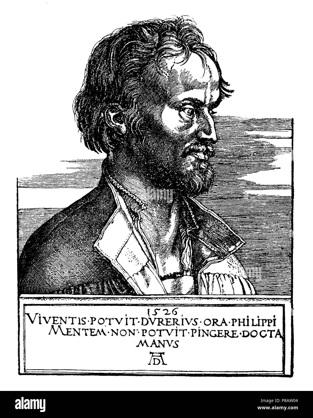 Philipp Melanchthon. After a copperplate engraving by Albrecht Dürer. 1526, Albrecht Dürer  1923 Stock Photo