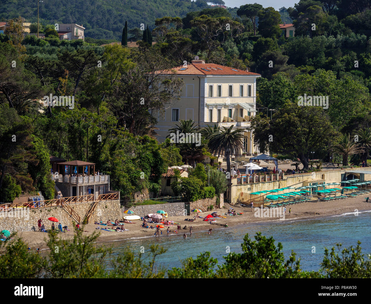 Hotel Villa Ottone, beach, Portoferraio, Elba, Region Tuscany, Province  Livorno, Italy, Europe Stock Photo - Alamy