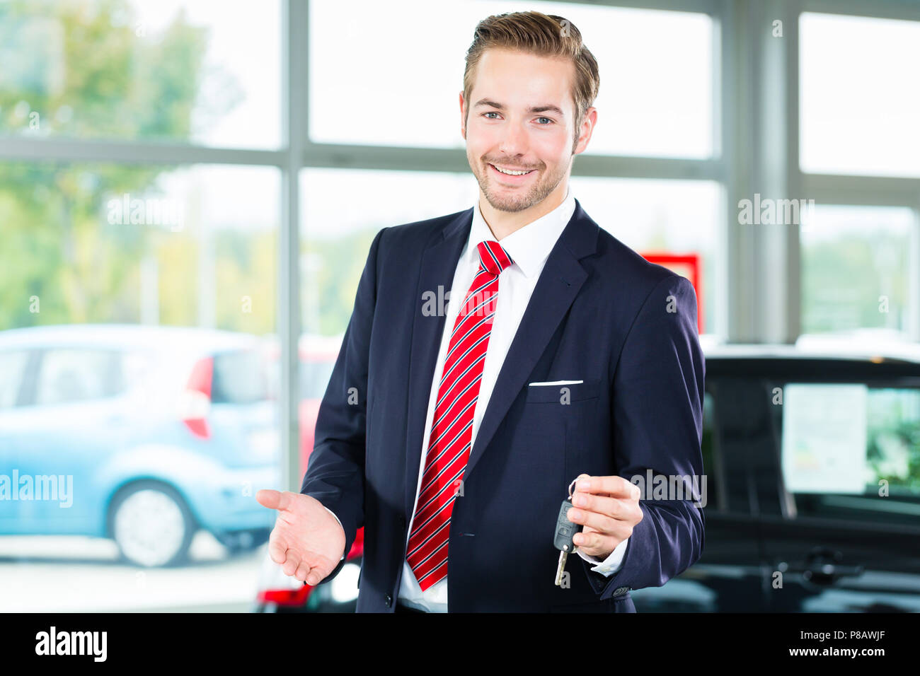 Young man seller hires stock photography and images Alamy