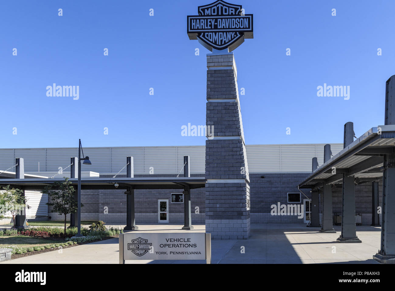 York, PA, USA July 7, 2018 The entrance at the Harley Davidson