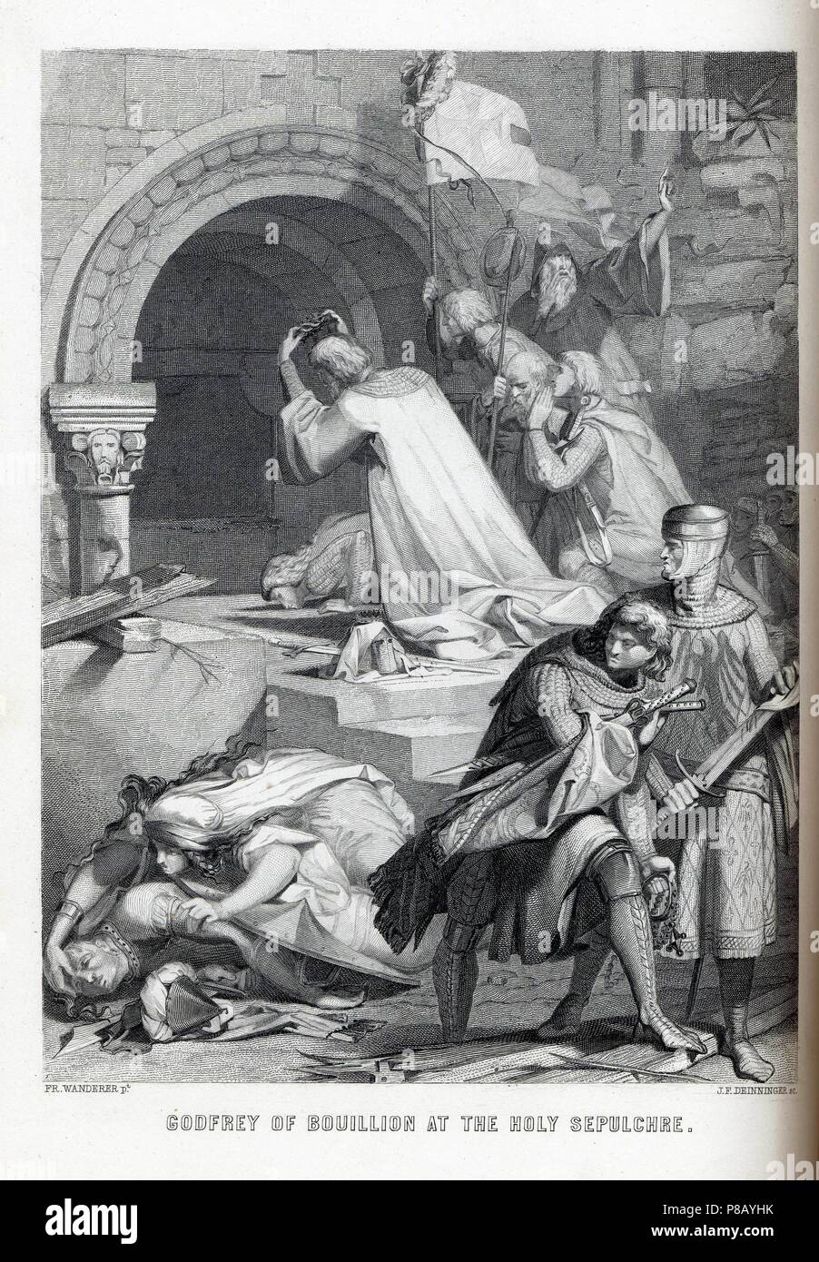 Godfrey of Bouillon at the Holy Sepulchre. Museum PRIVATE COLLECTION