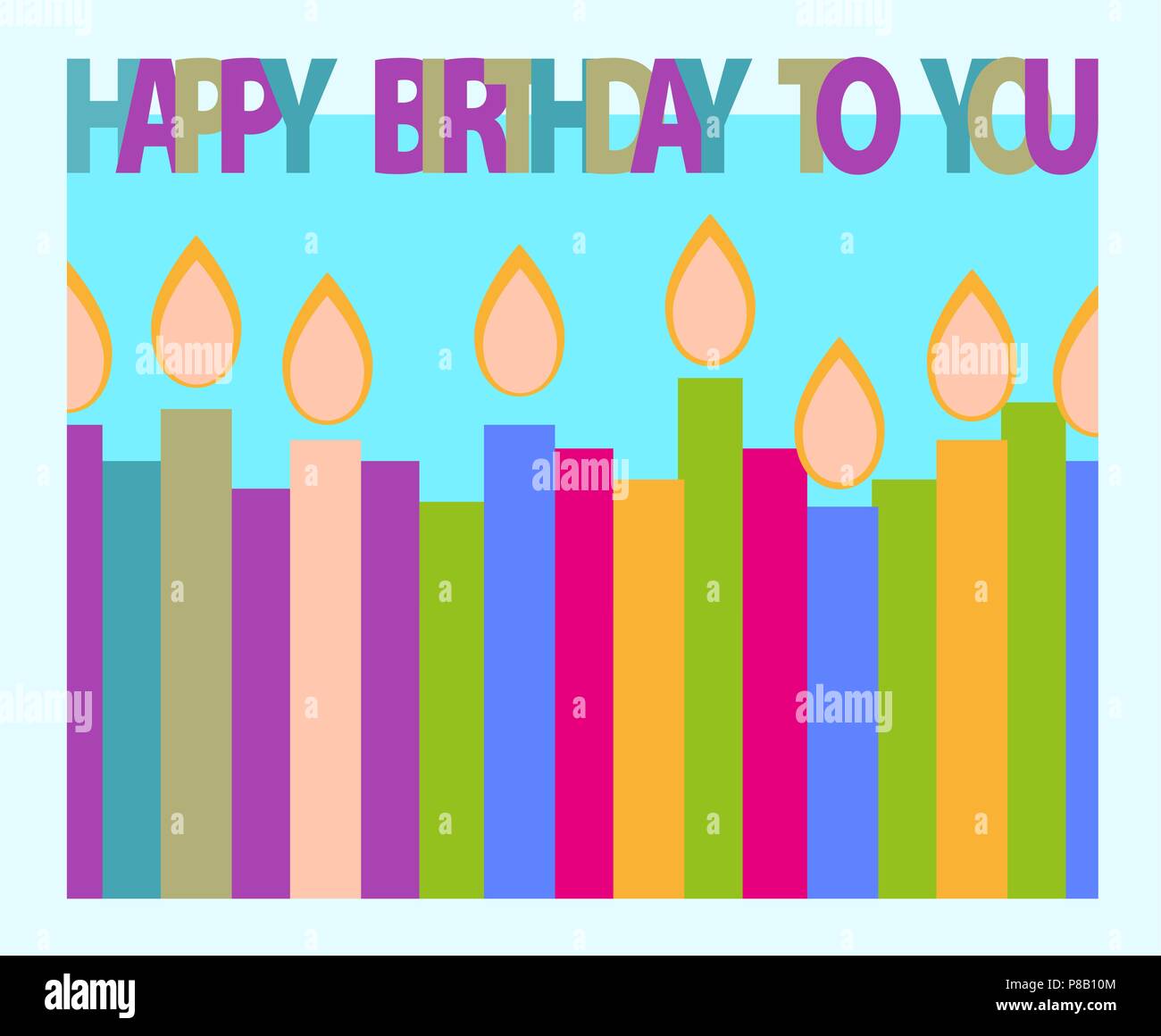 happy birthday greeting card with colorful candles Stock Vector Image ...