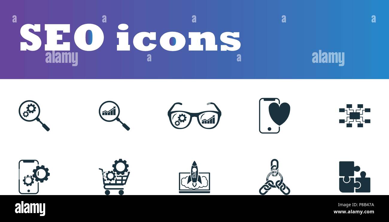SEO icons set. UI and UX. Premium quality symbol collection. SEO icon ...