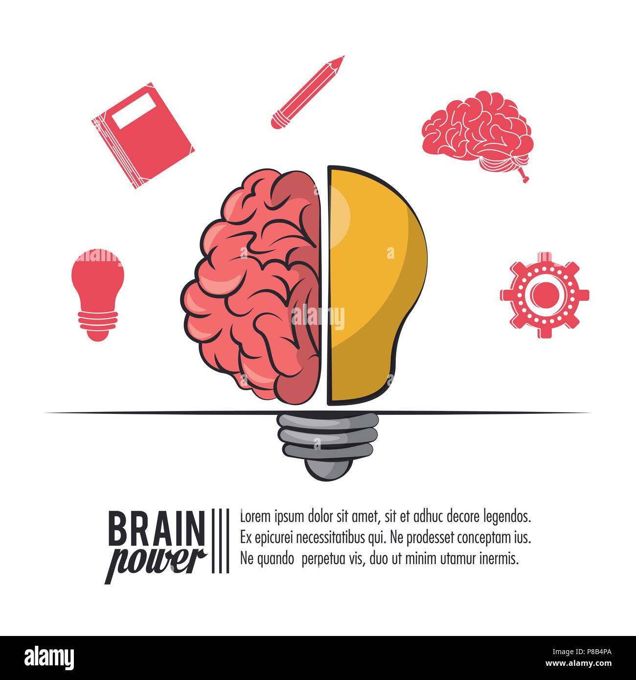 Brain power poster Stock Vector