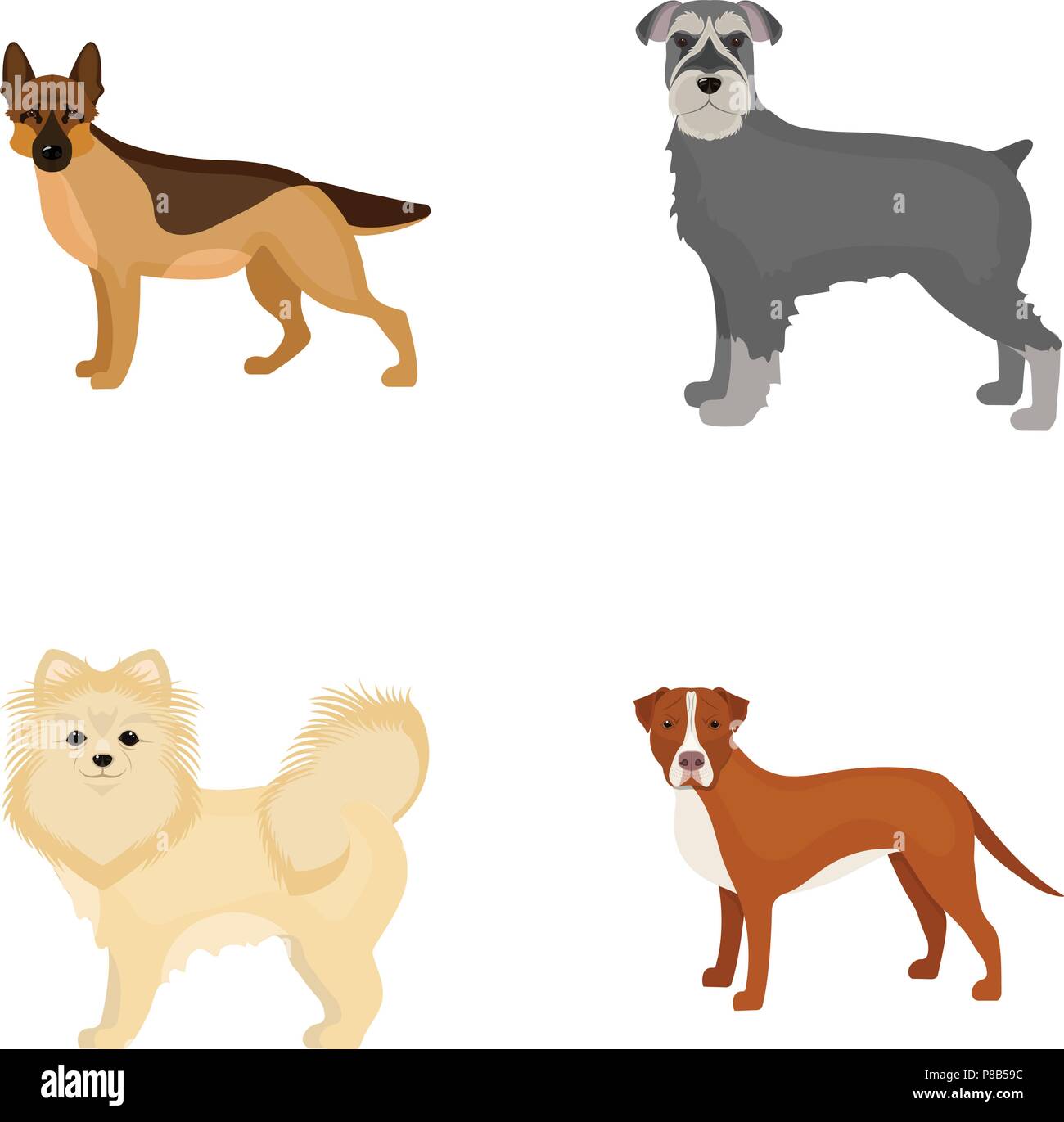 Dog breeds cartoon icons in set collection for design.Dog pet vector ...
