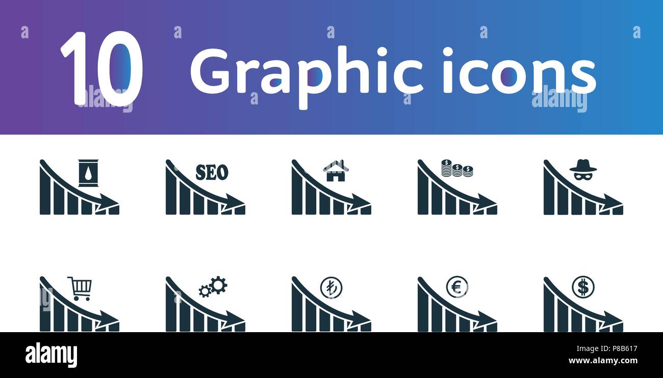 Decrease graphic icons set. UI and UX. Premium quality symbol ...