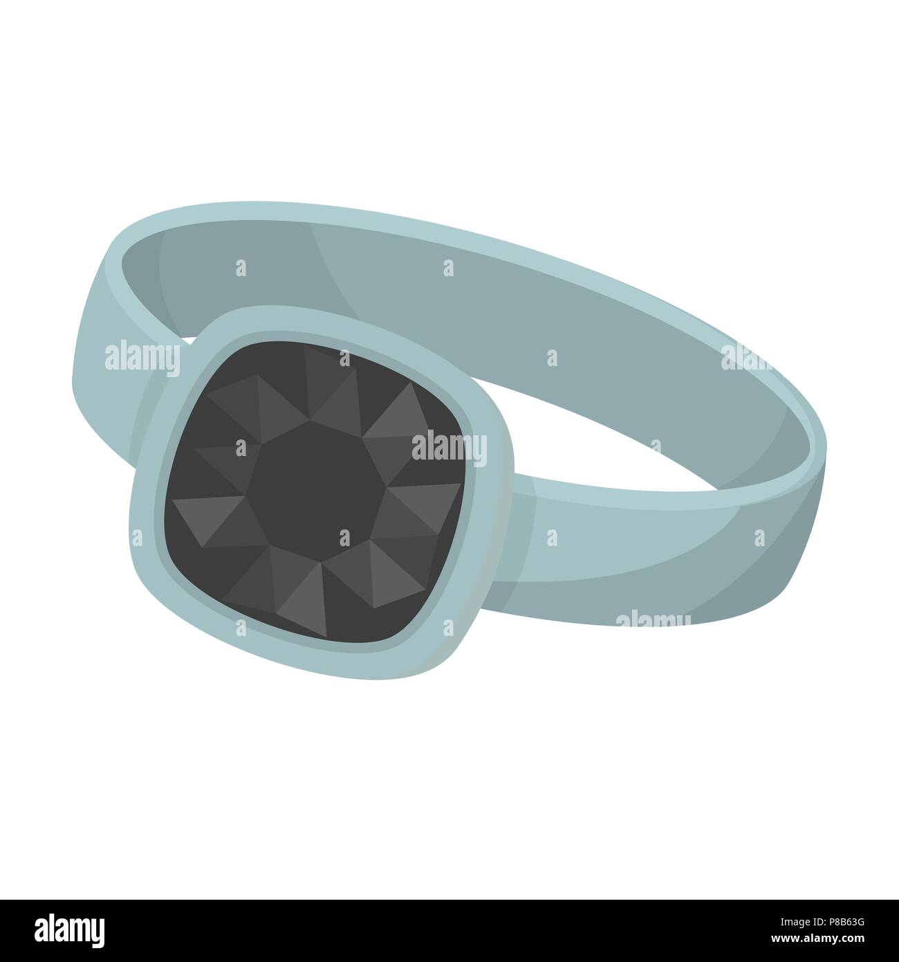 Silver ring icon in cartoon style isolated on white background. Jewelry ...