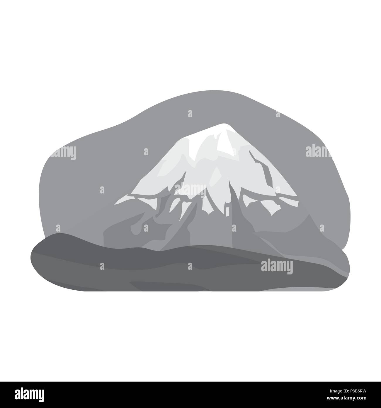 Popocatepetl icon in monochrome style isolated on white background. Mexico country symbol vector illustration. Stock Vector