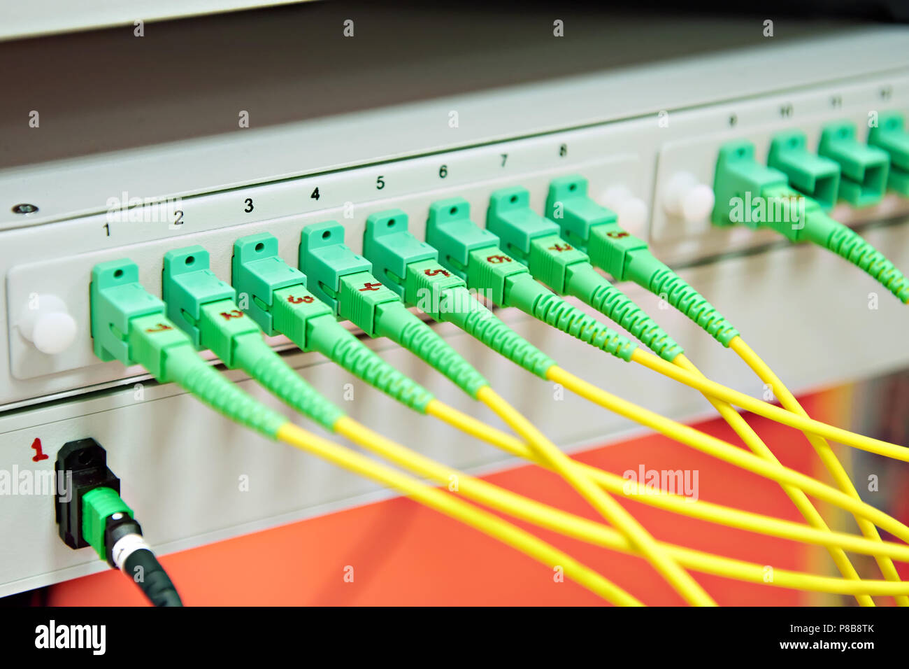 Commutation cables in the electronic device Stock Photo
