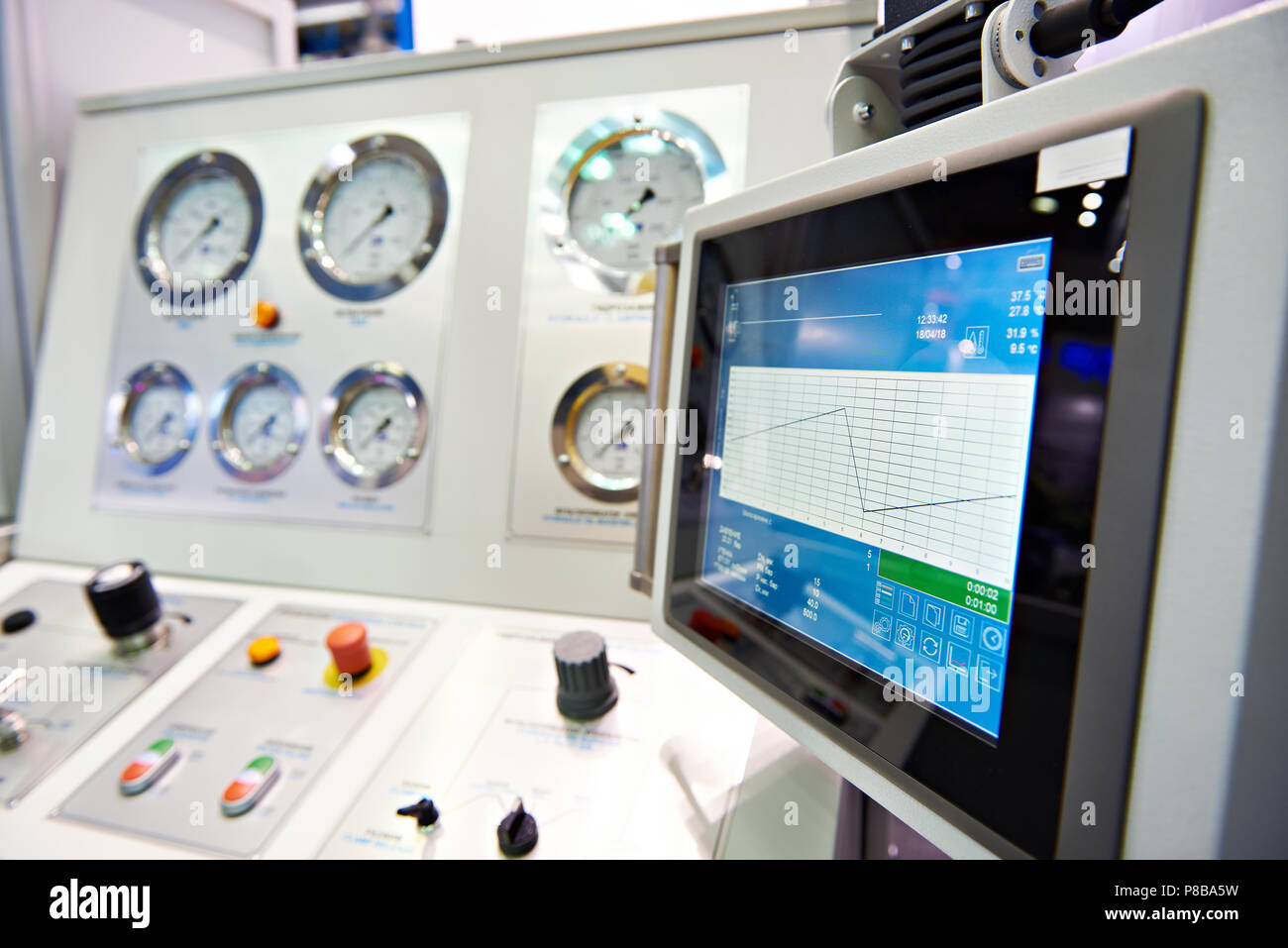 Test bench for the tightness of valves for the oil and gas industry Stock Photo