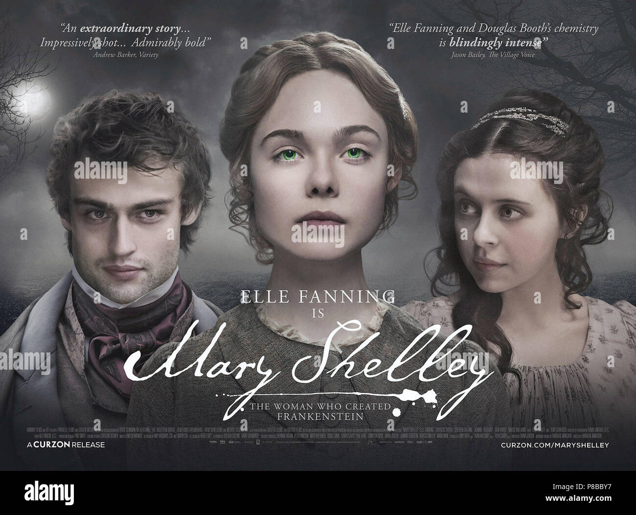 MARY SHELLEY, British poster, l-r: Douglas Booth as Percy Shelley, Elle