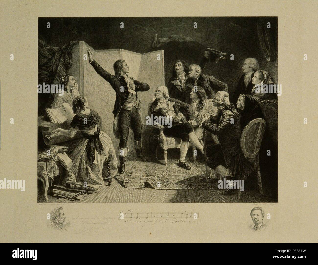 Rouget de Lisle (1760-1836) singing "La Marseillaise". Museum