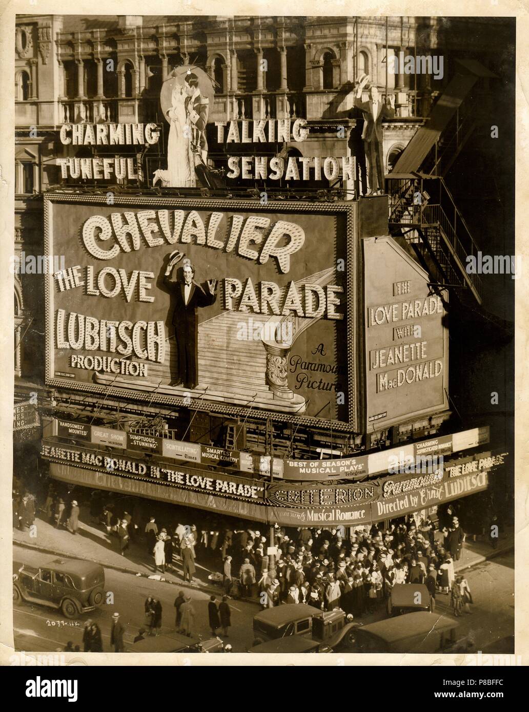 Film premiere "The Love Parade" by Ernst Lubitsch in New York on 19