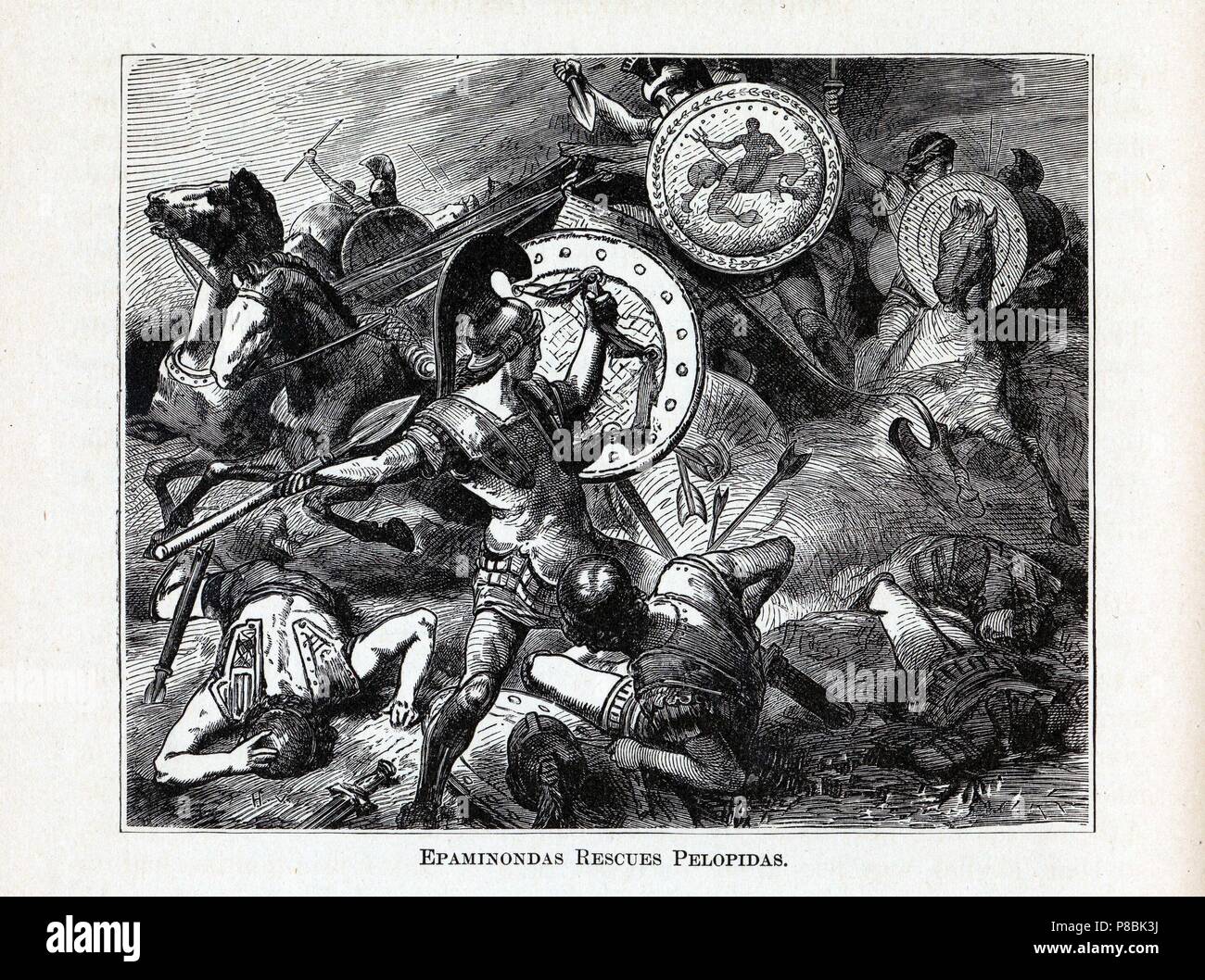 Epaminondas Rescues Pelopidas. Museum: PRIVATE COLLECTION Stock Photo ...