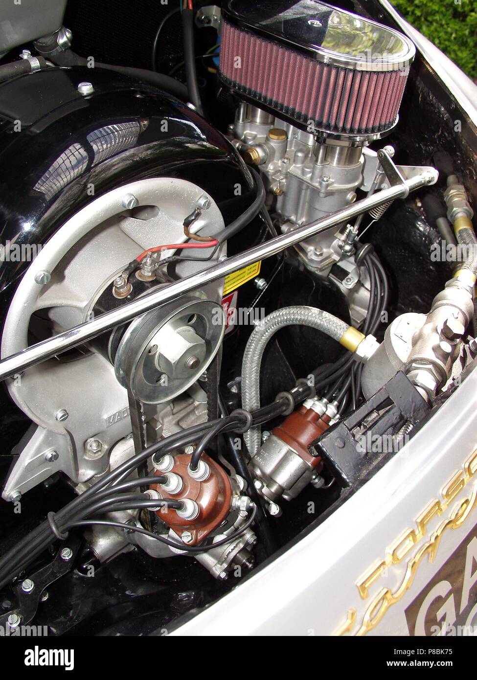 Porsche 356B Carrera GT 2 Litre Competition coupe 1962 - showing close up  of rare competition spec engine from a porsche 904 Stock Photo - Alamy
