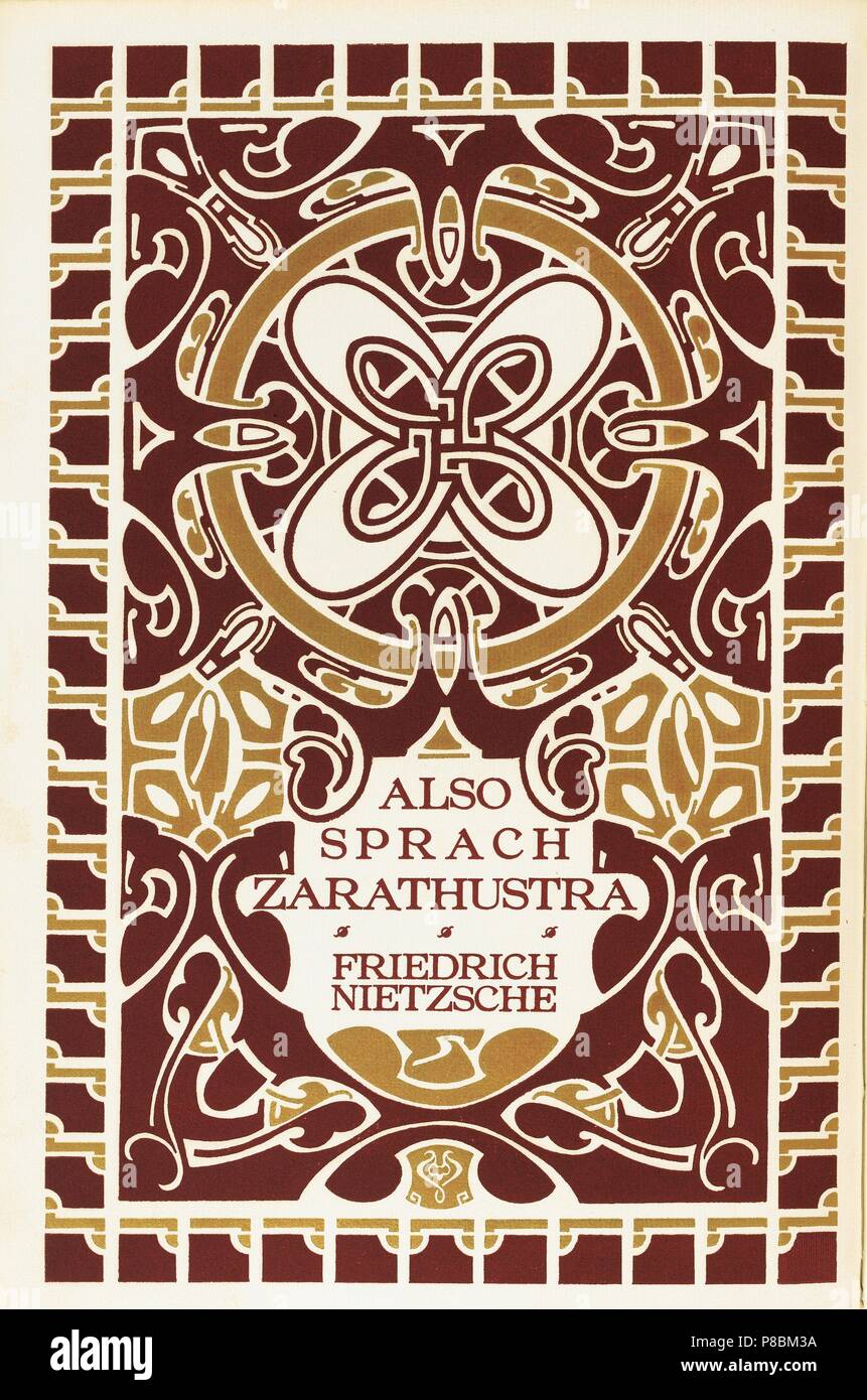 Book Cover of Thus Spoke Zarathustra by Friederich Nietzsche. Leipzig, Insel Verlag. Museum