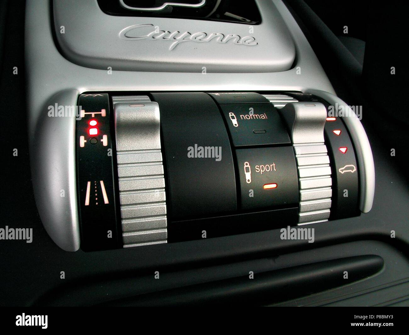 Porsche Cayenne Turbo 2003 model Fast SUV showing close up of 4wd 4x4