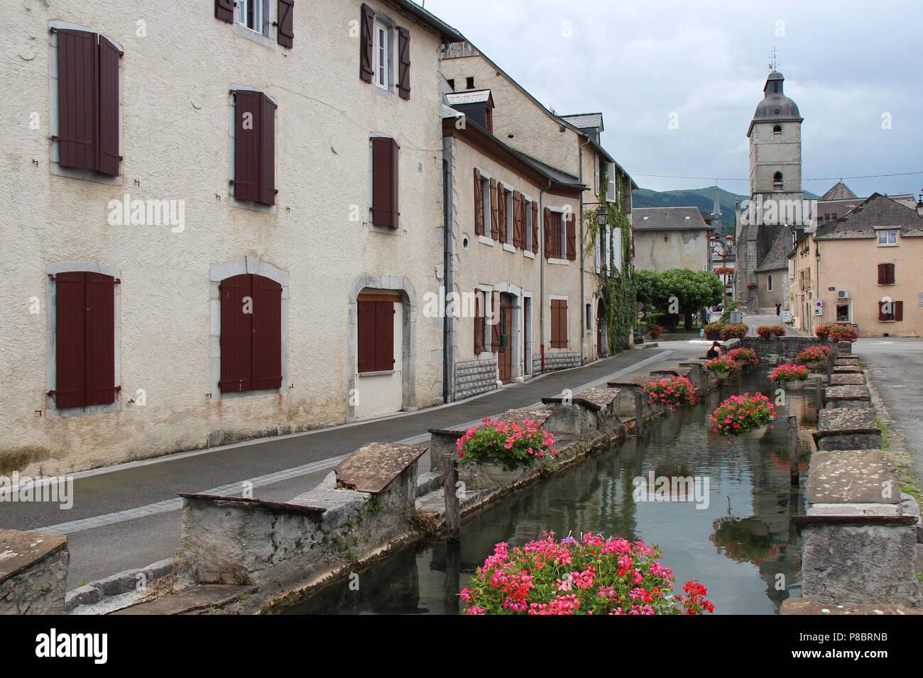 Laundries in Arudy (France). Stock Photo