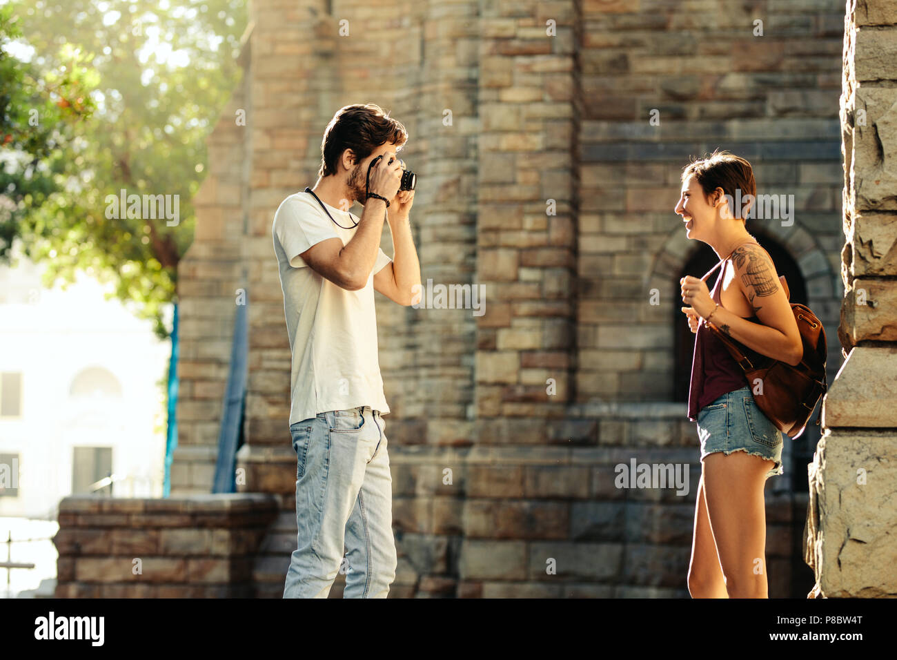 Man taking a photograph of city hi-res stock photography and images - Alamy