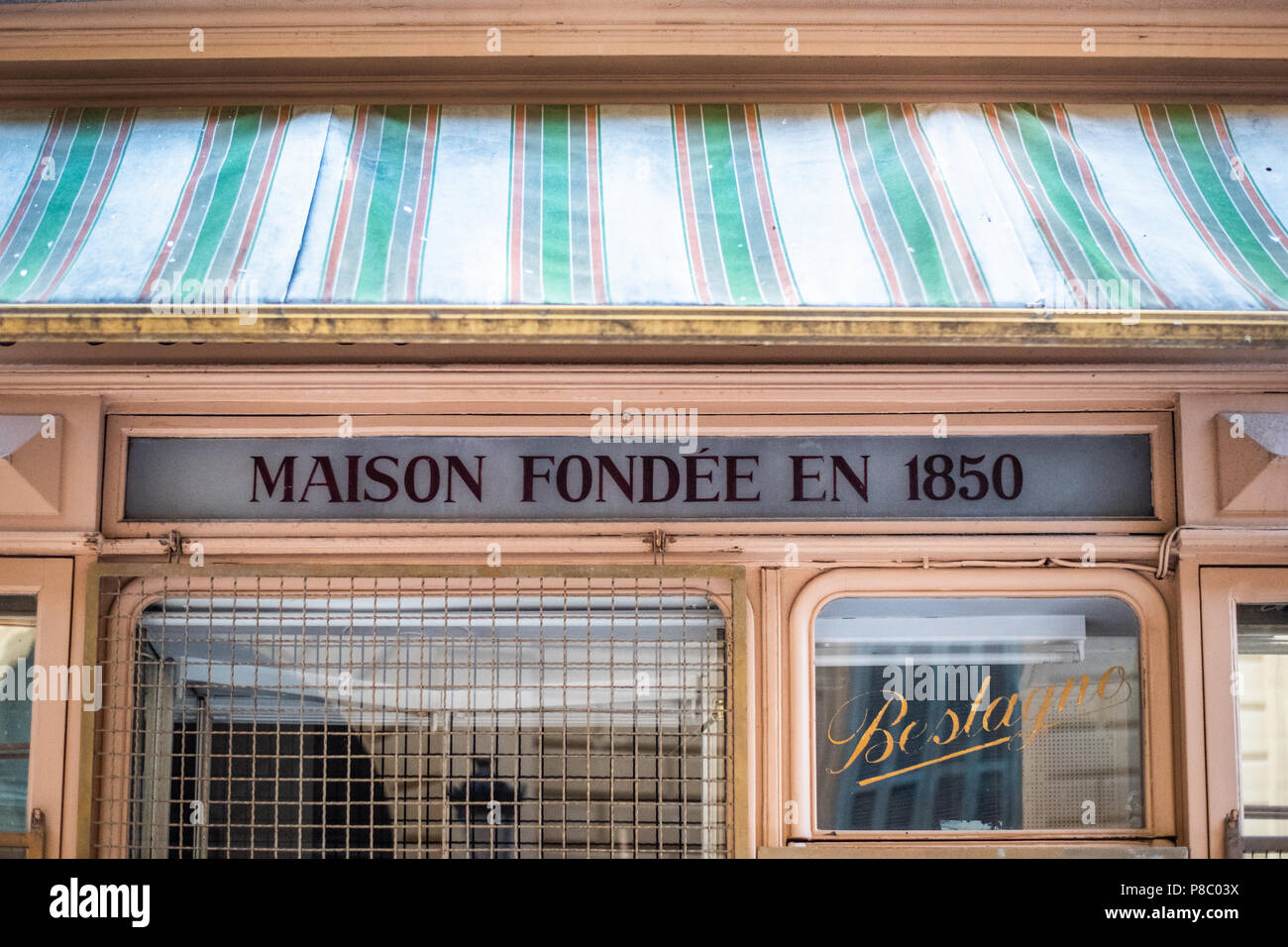 Traditional umbrella shop with traditional shop front in Nice, France