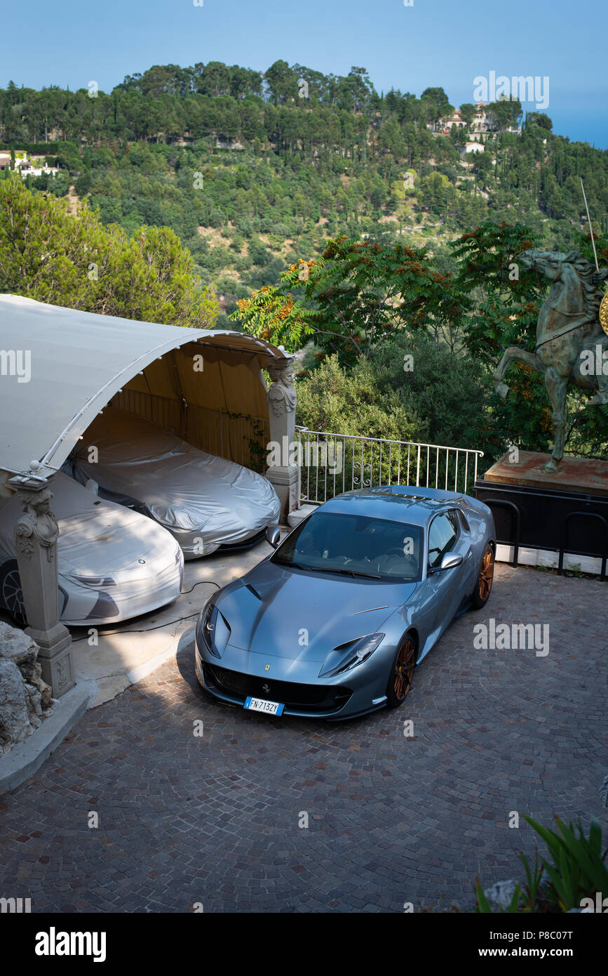 Supercars at the Chateau de la Chevre D'Or hotel in Eze, near Nice, France  Stock Photo - Alamy