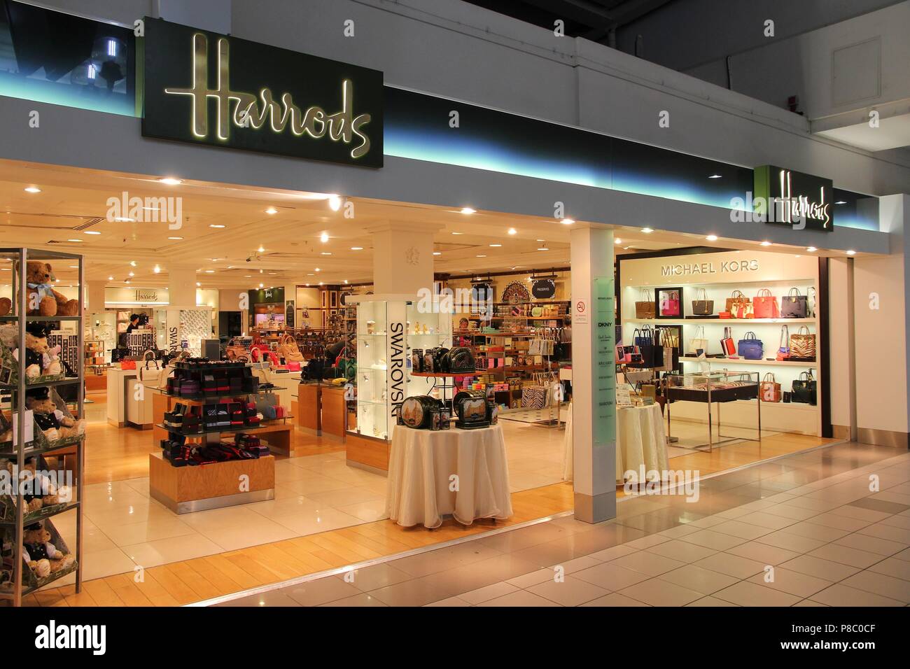 LONDON, UK - APRIL 16, 2014: Harrods store at London Heathrow Airport ...