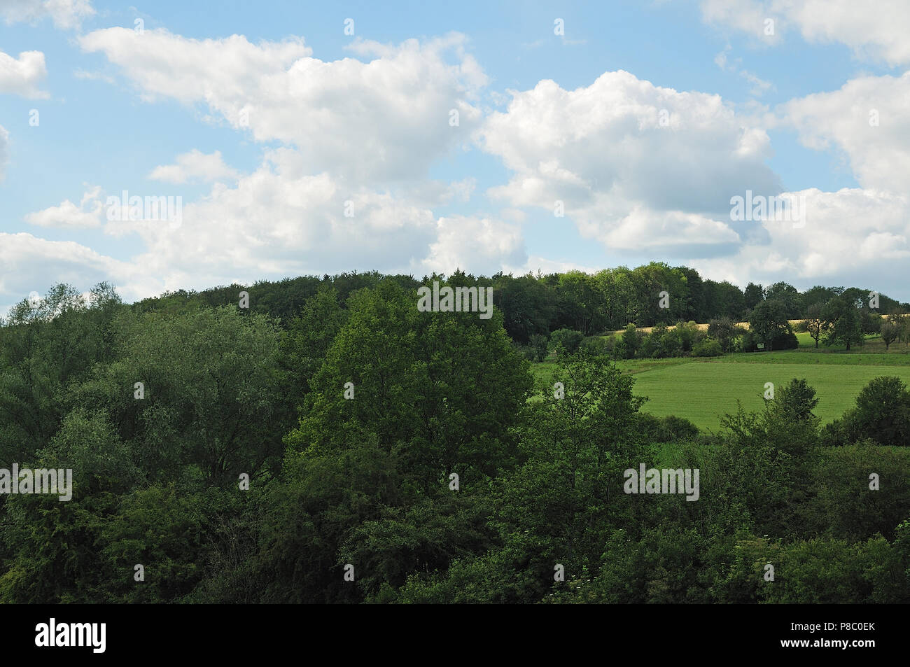 High Wooded Ridge Example Fields and wooded hills hi-res stock photography and images - Alamy