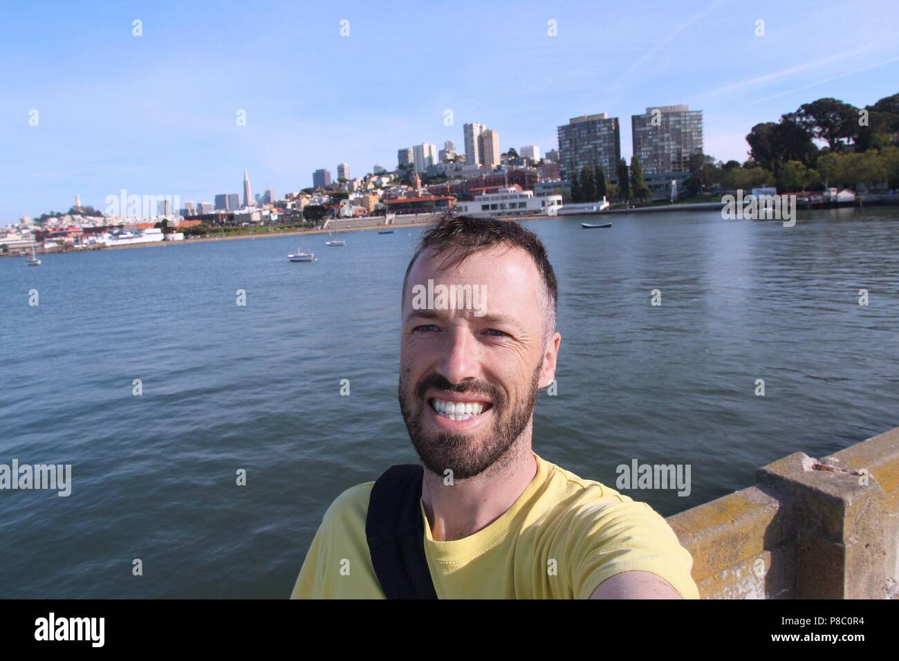 Selfie from San Francisco, California. Tourist in the USA. Stock Photo