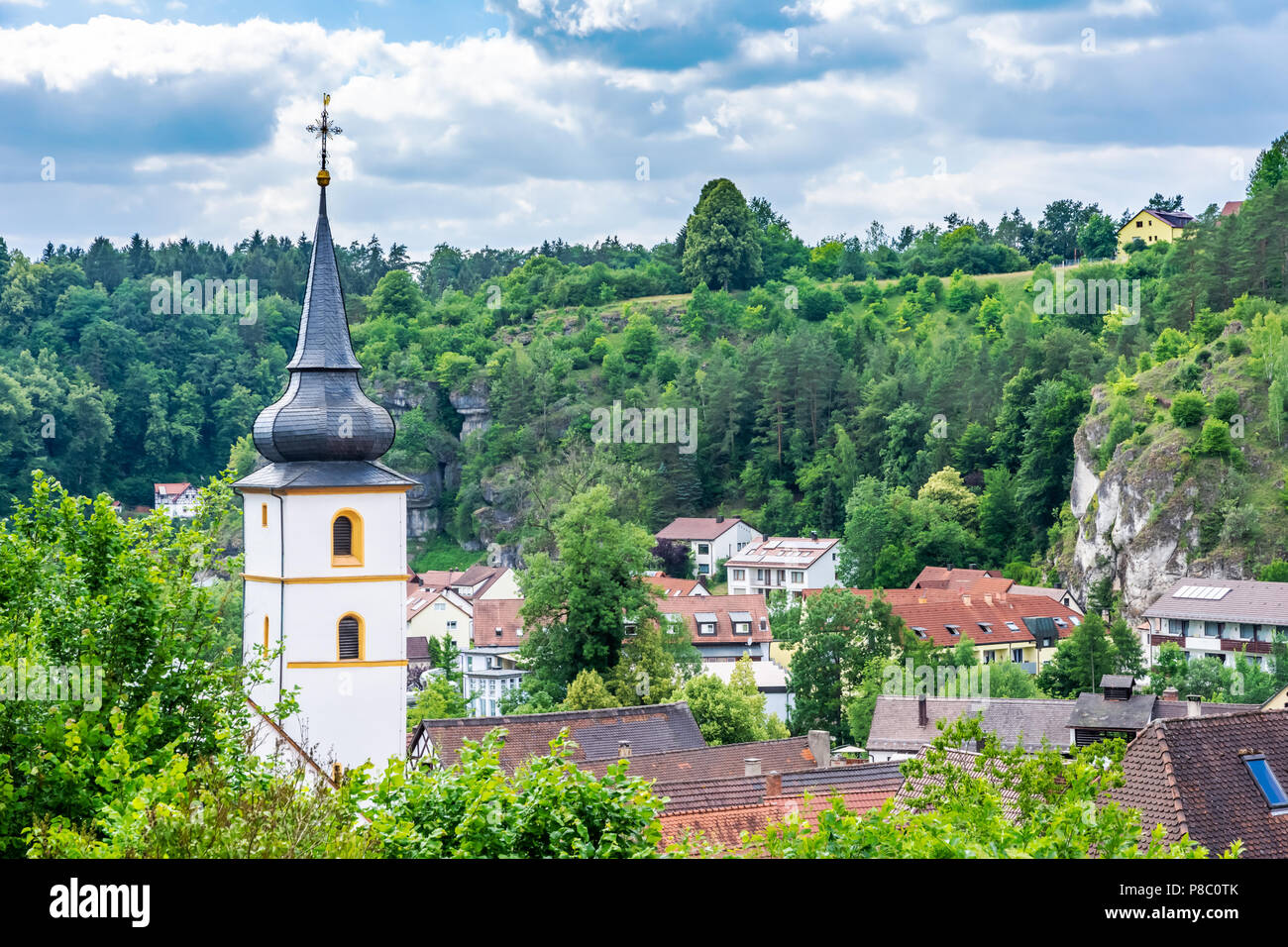 Pottenstein village in Franconian Switzerland (Germany) Stock Photo
