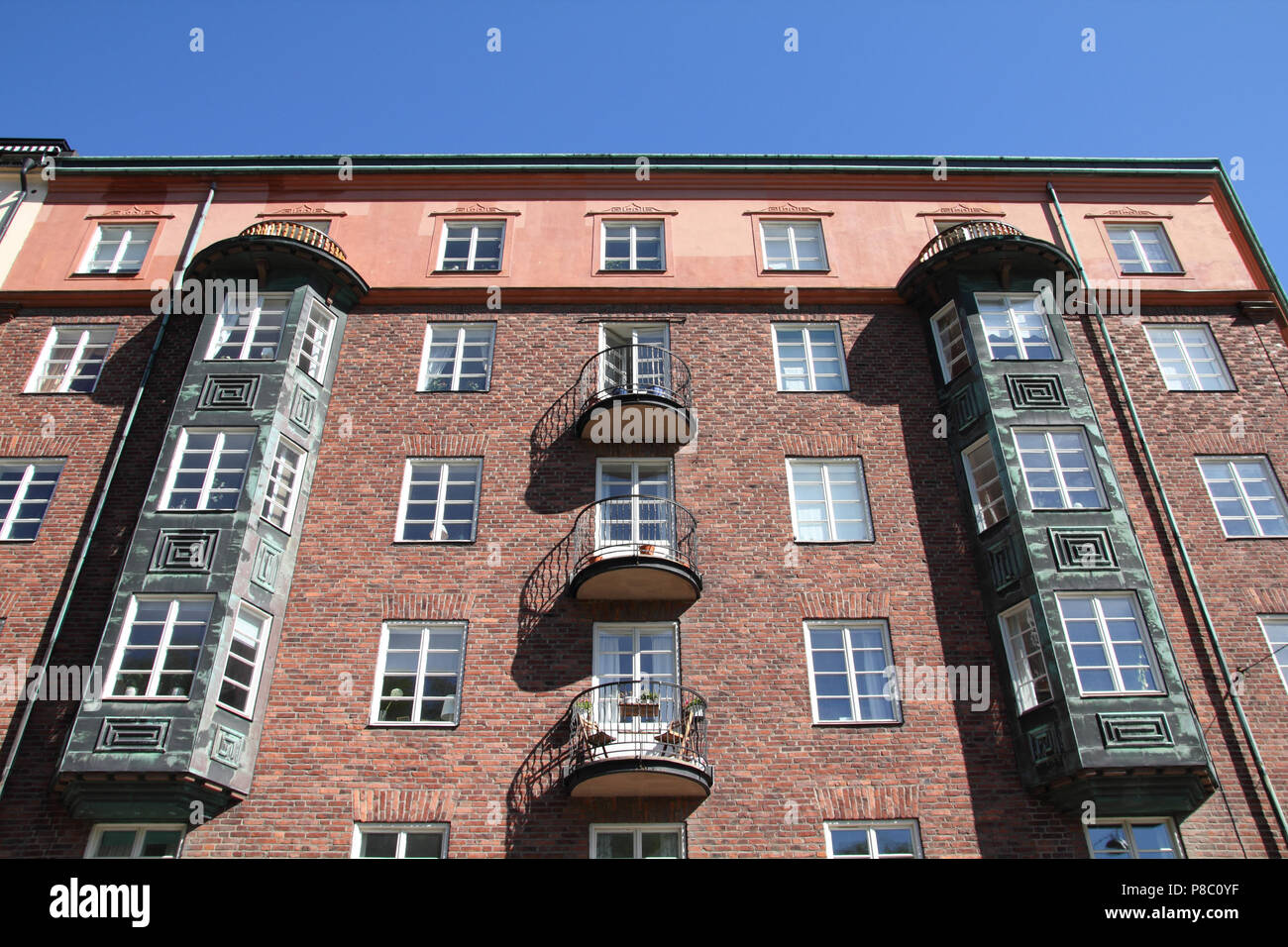 Stockholm, Sweden. Street view in Sodermalm apartment building Stock