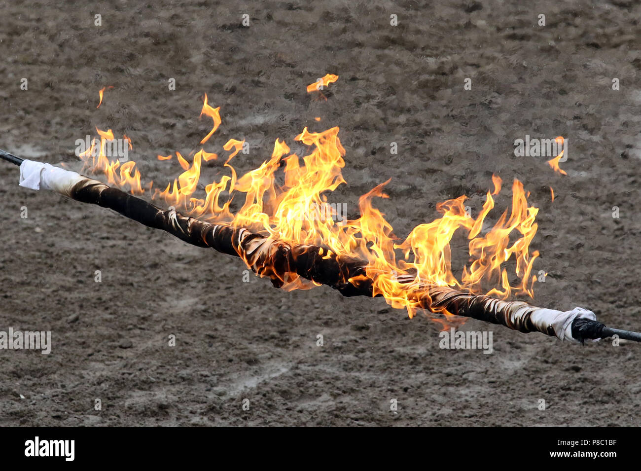Ganschow, Germany, burning rope Stock Photo