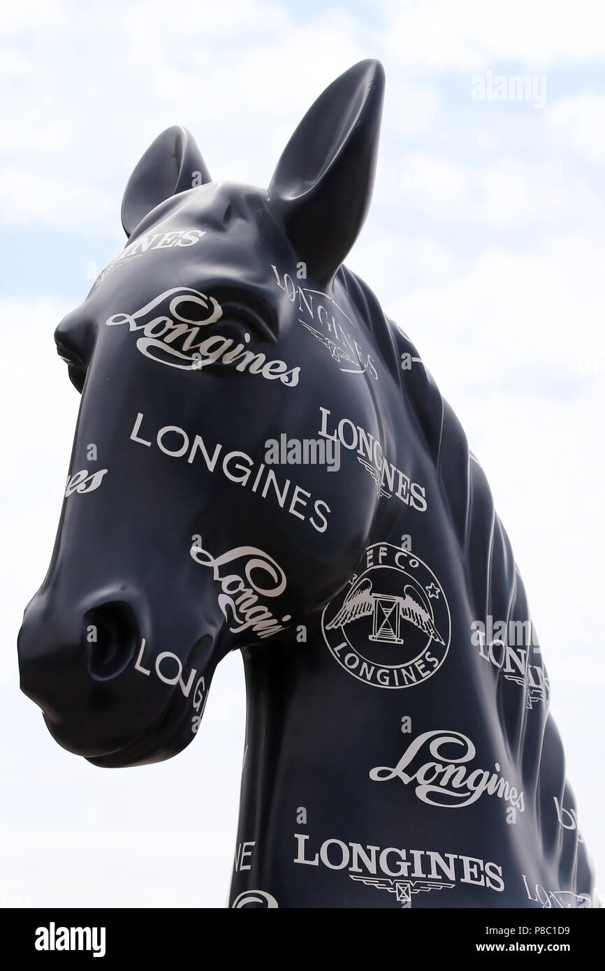 Berlin, horse statue of Longines Stock Photo
