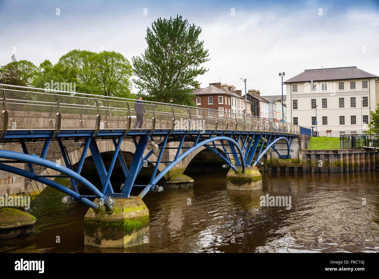 UK, Northern Ireland, Co Londonderry, Coleraine, new River Bann pedestrian footbridge Stock Photo
