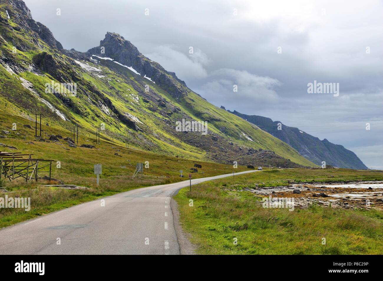 Norway - Lofoten landscape. Arctic island of Flakstadoya. Stock Photo