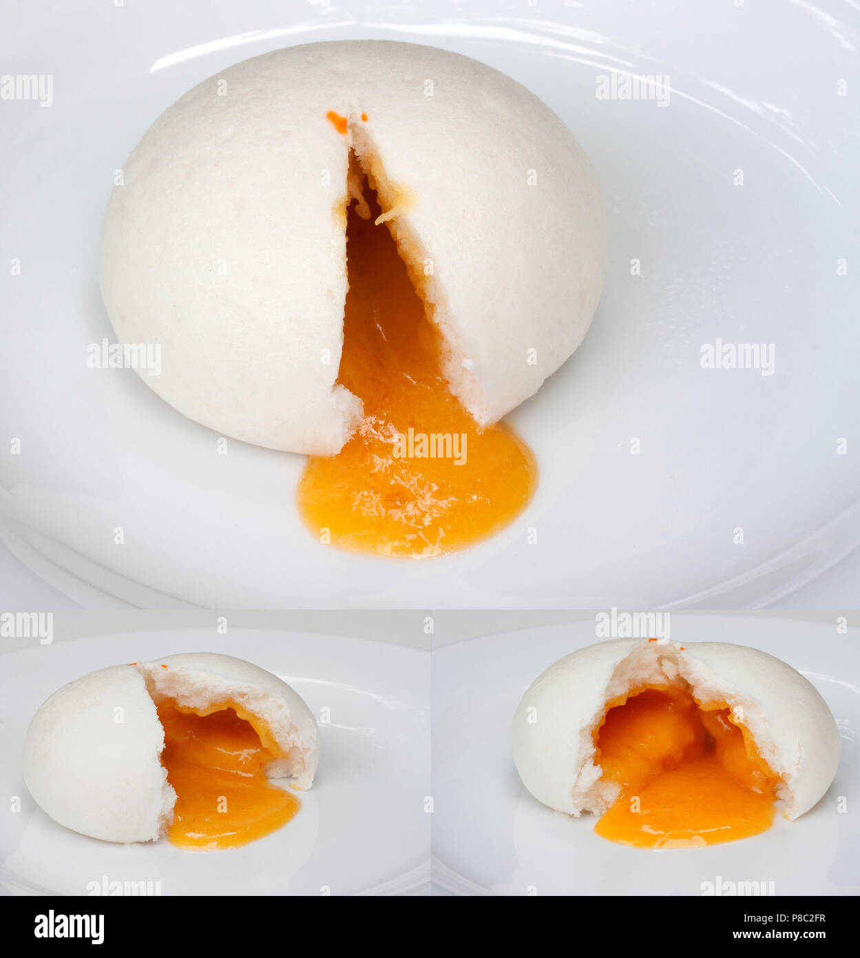 Collection of steamed bun and sweet creamy Spill come out, Steamed bun