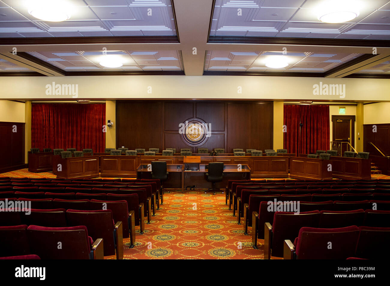 Wide view of the auditorium at the idaho state capitol in boise idaho. Stock Photo