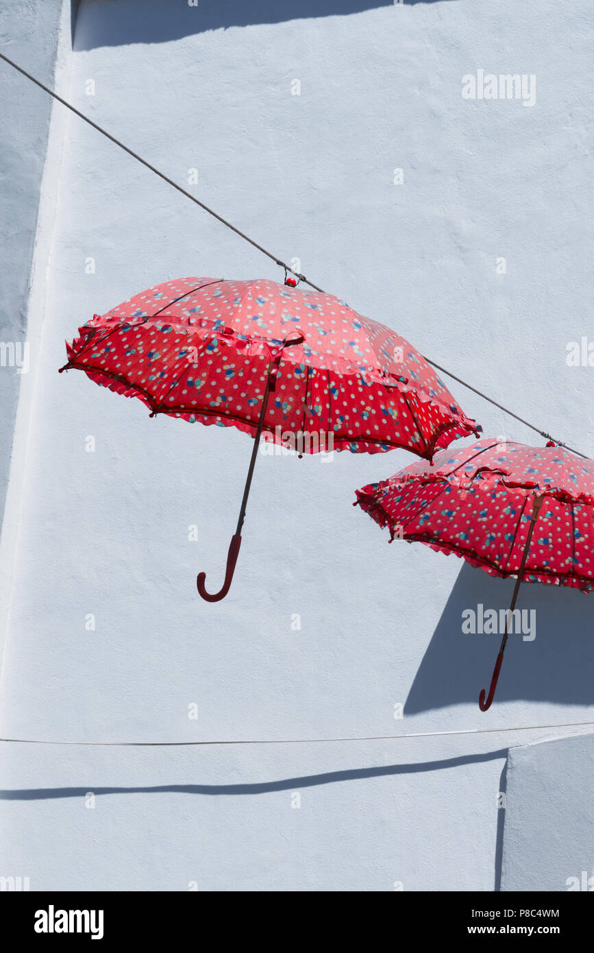 PUERTO VALLARTA, MEXICO MARCH 13, 2018 Colorful umbrellas hanging